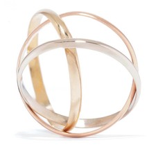 Tricolor Ring aus 585er Gold 14K  Ringgröße 55