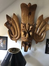 Maske - Sri Lanka Ceylon - 95 x 95 cm - Sehr große Maske  Natur 