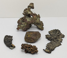 Mineralien Konvolut Kupfer gediegen Stufen aus alter Sammlung