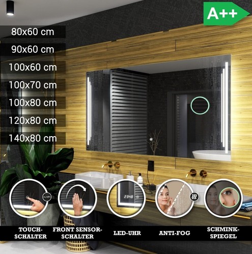 Praga badspiegel mit led - badspiegel,