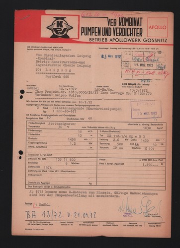 Gössnitz brief 1972 - brief, veb