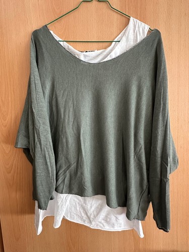 Pulli mit top khaki - top, weiß