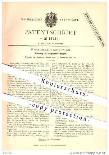 Original patent sartorius - patent, f.
