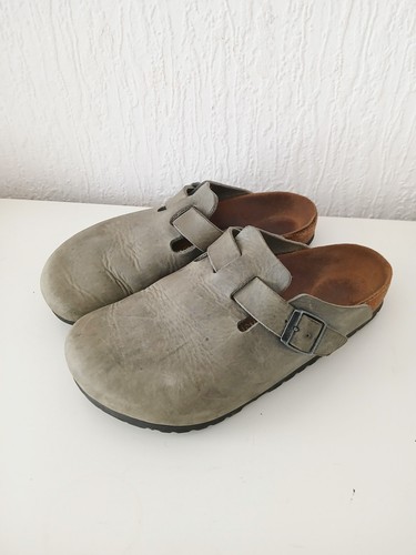 Birkenstock boston leder khaki - boston,
