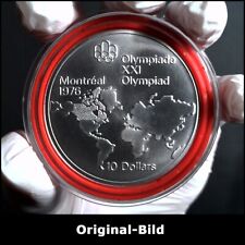 Kanada $ 10-Sammlermünze 1973 „Weltkarte/Map of the World“ [Silber 925, BU)
