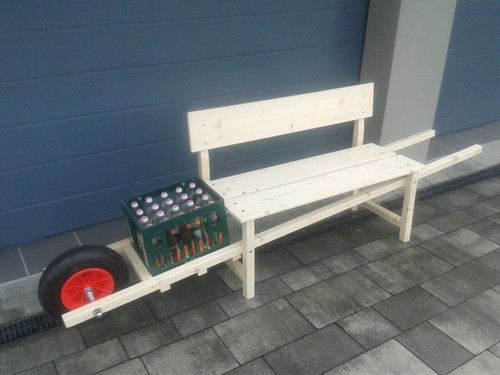 Holzbank schubkarren look - im,