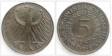 BRD 5 Deutsche Mark 1957 D