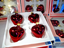 Christbaumkugeln rote Herzen Herz - Kugeln 20Stk. Glas Baumschmuck ca.6cm CASA