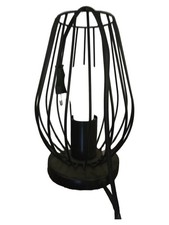 LIVARNOLUX Tischleuchte Käfig Lampe Modern Schwarz Metall 24cm