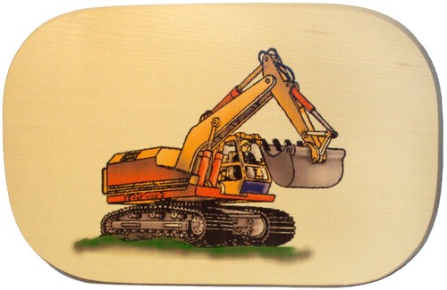 Schneidbrettchen bagger motiv - schneidbrettchen, bagger-motiv