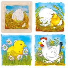 Schichtenpuzzle HUHN Küken Ei