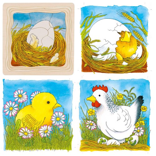 Schichtenpuzzle huhn küken - schichtenpuzzle,