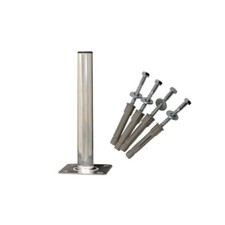 Standfuß 60cm Ø 50mm ALU SAT Antenne Mast Boden Halter Ständer Mastfuß Schrauben
