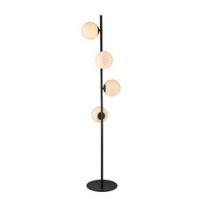 Stehleuchte Twist Schwarz/Beige Metall und Glas Lampe
