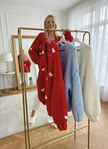 Handgestrickte strickjacke - handgestrickte,