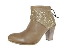 Felmini Damen Schuhe Boots Stiefel Braun Echtleder Absatzstiefel Gr 41