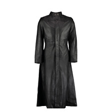 Matrix Neo Black Leather Trench Long Coat - Herren Long Trenchcoat Gothic Style
