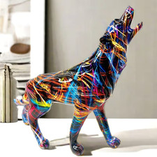 Moderner Wolf Deko Figur aus