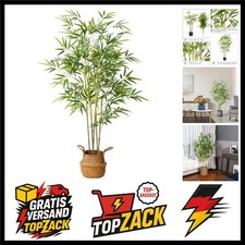 Kunstpflanze Bambus Groß 140cm Kunstbaum Künstliche Pflanzen im Topf für Deko...