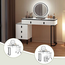 WOLTU Schminktisch mit Beleuchtung Hocker aus Samt Kosmetiktisch mit Schubladen