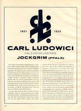 Ziegel Werk Ludowici Jockgrim Historie & Reklame 1926 Einsheim Saargebiet Ad