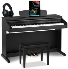 88 Tasten Digital E-Piano Set Klavier Keyboard Kopfhörer Bank Noten Schule Black