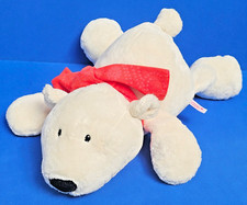 NICI BÄR EISBÄR  STOFFTIER LIEGEND 55 CM WEISS SCHAL KUSCHELTIER POLAR BEAR