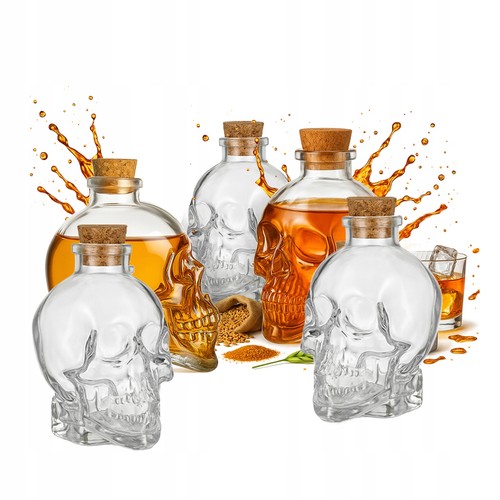 Set totenkopf glaskaraffe - set, totenkopf-glaskaraffe