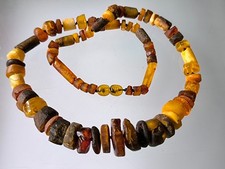 Bernstein Kette aus Roh Bernstein Geschliffen Natur