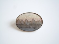 Vintage Brosche Seidenmalerei