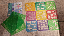 9x Malschablone von Tupperware + 4x Malschablone Playmobil + Feen Schablonen