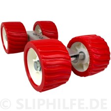 Slipwagen 4-fach Polyurethan Sliprolle Ø125 rot inkl. Adapter | Sliphilfe Boot