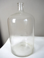 antike große Apotheken / Laborflasche, Mundgeblasen mit Abriss am Hals, 39cm