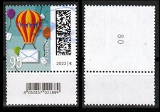 Welt der Briefe 95 ct Ballonpost Mi. 3705 Rollenmarke mit rückseitiger Nr. 80