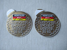 2 Aufkleber Moped Motorrad  HERCULES 80 ccm Deutscher Enduro Meister  81 / 82