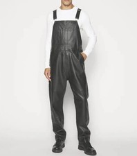 Herren Neu Echtleder Latzhose