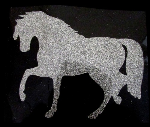 Pferd pony glitzer bügelbild - pony,