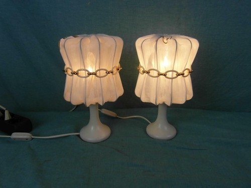 Paar tischlampe antik stoff - antik,