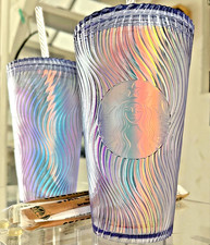 Starbucks LUXUS BUSINESS Tumbler Thermobecher OMBRE lila silber blau gold NEU 25