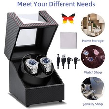 2-Uhren Uhrenbeweger Automatisch Watch Winder Uhrenbox Uhrendreher Kasten PU DE