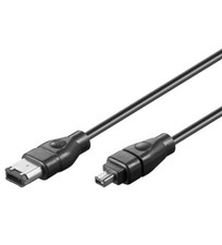 FireWire Anschlusskabel IEEE1394 6-pol. auf 4-pol. Stecker 1m schwarz 400 Mbs