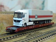 Fleischmann 8270 :  NIEDERFLURWAGEN ROLLENDE LANDSTRASSE MIT MB LKW SPUR N (14)