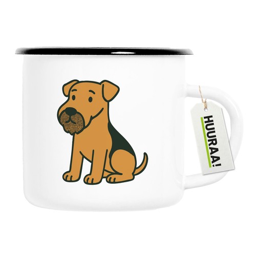 Emaille tasse airedale terrier - tasse,