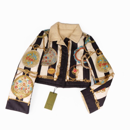Gucci seidenjacke mit floralem - gucci,