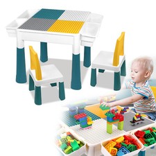 3 tlg.Bausteintisch Kinder Aktivitätstisch Kindertisch Spieltisch Kinderstuhl #