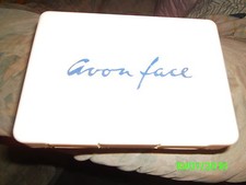 Avon Make Up Box-Kästchen "Avon Face", leer, weiß mit Aufschrift, gebraucht