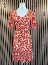 Damen Sommerkleid Rot Blumen