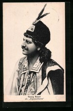 Schauspieler Georg Bauer als Zigeunerbaron im Filmkostüm, Ansichtskarte 