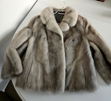 SAGA MINK echte Nerzjacke hell grau  Pelzjacke Gr. 36 38  top gepflegt