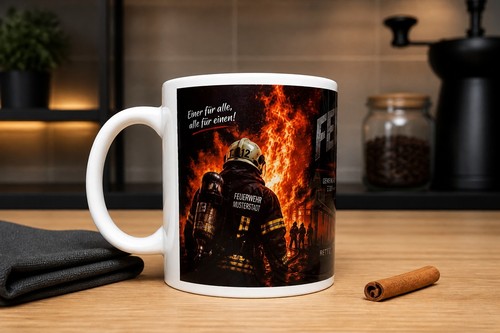 Feuerwehr tasse mit wunschort - feuerwehr,